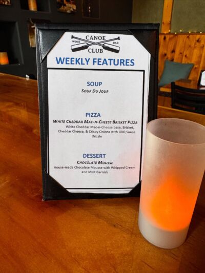 🌟 New Weekly Features Are Here! 🌟Get ready for some mouthwatering specials this week:

🥣 Soup Du Jour – Ask us what’s simmering today!
🍕 White Cheddar Mac ’N Cheese Brisket Pizza –  creamy, cheesy, barbequey and topped with tender brisket.
🍮 Chocolate Mousse Parfait – Pro tip: Save room for this one - it’s worth it!! 

🔥Our specials this week are absolute game-changers! Stop by and try em soon! 

Cheers! 

canoeclubwinebar21 eatdrinkandbemerry meetmeatthecanoeclub marbleheadohio notsaltyjustgreat livelakelove ottowacounty lakeerieliving Catawba catawbaisland eatdrinklocal supportlocalbusinesses supportlocalmusic supportlocalartists winebar lakeerielove lakeerieshoresandislands cheers